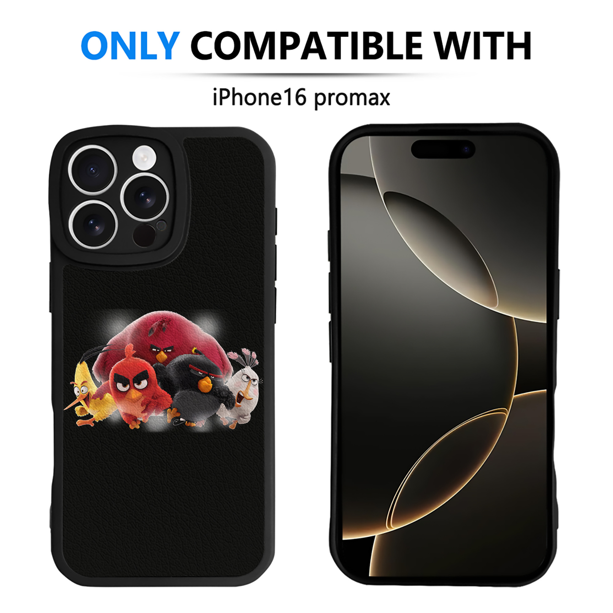 （画像用） Angry Birds アングリーバード 【iPhone 16シリーズ対応】シリコンスマホケース（レザー調） 材質：シリコン